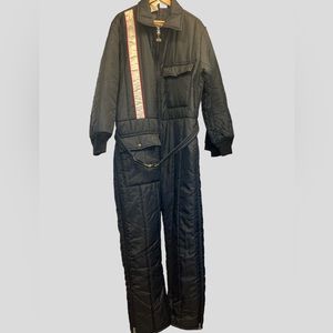 Vintage Walls Blizzard Pruf Insulated Coveralls Full Zip Black Mens Size XL Reg